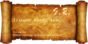 Izinger Rozália névjegykártya
